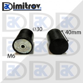 Антивибрационен тампон М 6 х Ø 30 х 40 mm